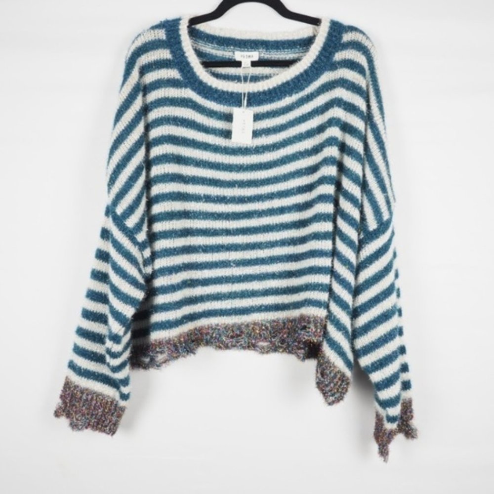 Prima Tinsel Striped Sweater Blue Destructed XXL